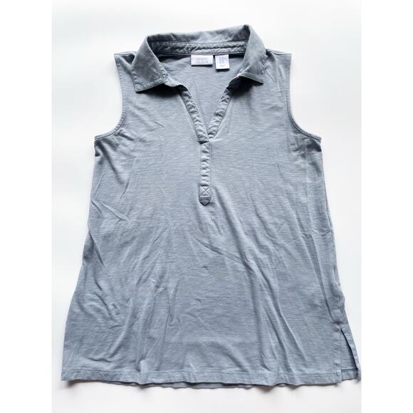 Women's Sigrid Olsen Casual Sleeveless Blouse Gray Blue Size XS - Picture 1 of 6